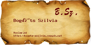 Bogáts Szilvia névjegykártya